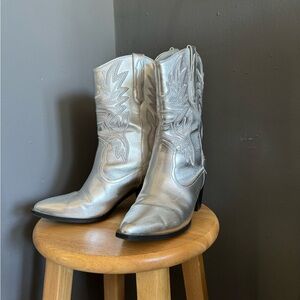 Silver Cowboy Boots